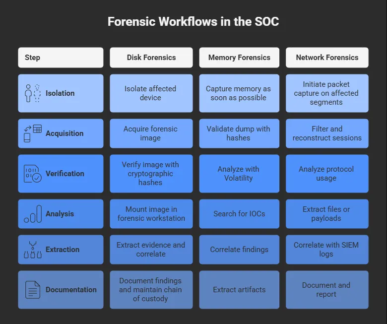 SOC forensics workflow