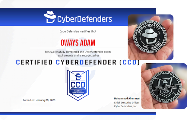 CyberDefenders Certified Blue Team Training & Certification and Coins