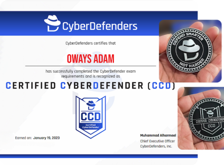 CyberDefenders Certified Blue Team Training & Certification and Coins